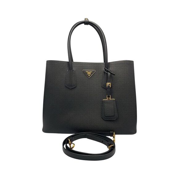 Prada Double Cuir Black Saffiano - Picture 1 of 8